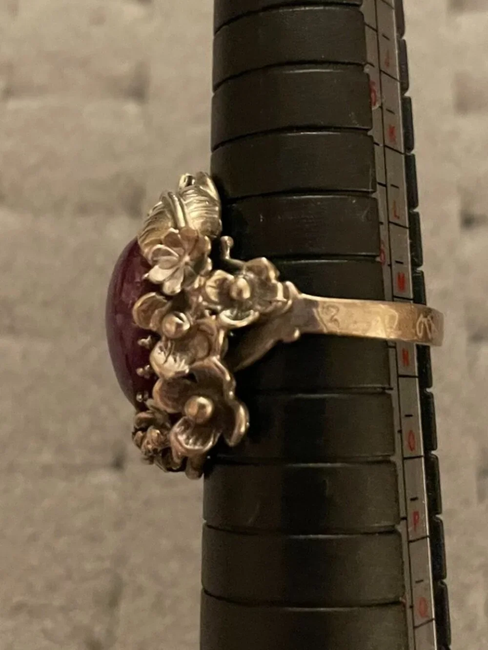 Vintage Sterling Silver Ring Sz 6.5 Handmade Gemstone Bob Stringer Signed $275